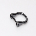 Metal D Ring with Screw,(ΒΑ000281) Color Μαύρο νίκελ / Black nickel